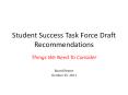 Student Success Task Force Draft Recommendations PowerPoint PPT Presentation