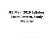 JEE Main 2016 Syllabus, Exam Pattern, Study Material