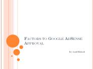 Factors to Google AdSense Approval