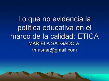 Lo que no evidencia la pol