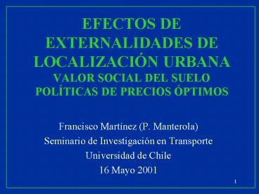 EFECTOS DE EXTERNALIDADES DE LOCALIZACI