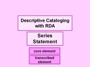 Descriptive Cataloging with RDA