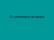 El comentario de textos