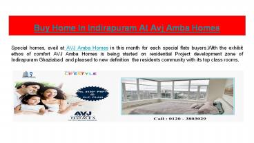 Get Perfect Home In Indirapuram At AVJ Amba Homes