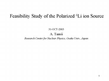 Feasibility Study of the Polarized 6Li ion Source