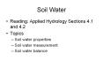 Soil Water PowerPoint PPT Presentation