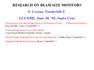 RESEARCH ON BEAM SIZE MONITORS