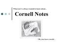 Cornell Notes PowerPoint PPT Presentation