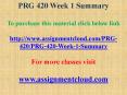 PRG 420 Week 1 Summary PowerPoint PPT Presentation