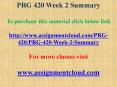 PRG 420 Week 2 Summary PowerPoint PPT Presentation