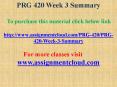 PRG 420 Week 3 Summary PowerPoint PPT Presentation
