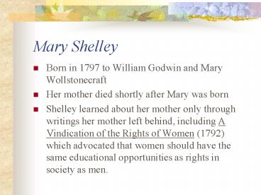 Mary Shelley