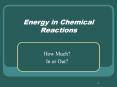 Energy in Chemical Reactions PowerPoint PPT Presentation
