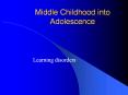 Middle Childhood into Adolescence PowerPoint PPT Presentation