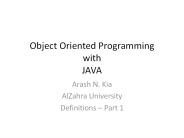 Object Oriented Programming with JAVA
