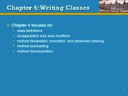 Chapter 4: Writing Classes