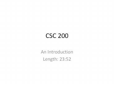 CSC 200