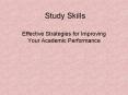 Study Skills PowerPoint PPT Presentation