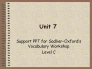 Support PPT for Sadlier-Oxford