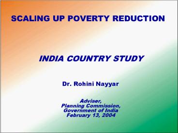 SCALlNG UP POVERTY REDUCTION