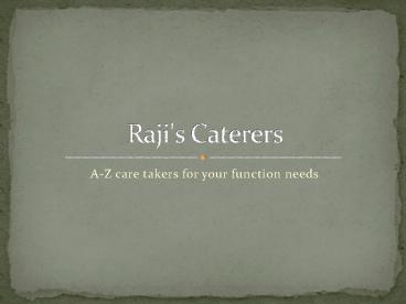 Rajis Caterers