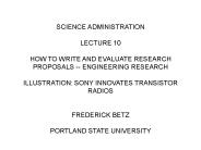 SCIENCE ADMINISTRATION