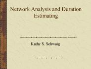 Network Analysis and Duration Estimating