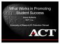 What Works in Promoting Student Success PowerPoint PPT Presentation