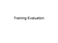 Training Evaluation PowerPoint PPT Presentation