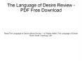 The Language of Desire Book Review - Free PDF Download PowerPoint PPT Presentation