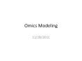 Omics Modeling PowerPoint PPT Presentation