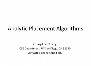 Analytic Placement Algorithms