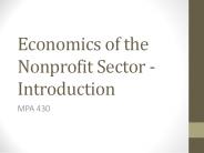 Economics of the Nonprofit Sector - Introduction