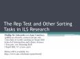 The Rep Test and Other Sorting Tasks in ILS Research PowerPoint PPT Presentation