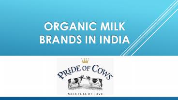 Organic Milk Brands in India