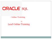 Best Oracle Sql Online Training With Certification