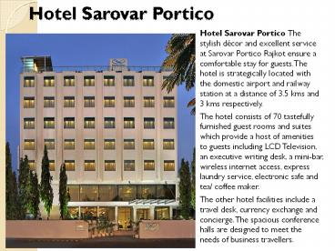 Hotel Sarover Portico
