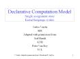 Declarative Computation Model Single assignment store Kernel language syntax PowerPoint PPT Presentation