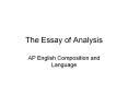 The Essay of Analysis PowerPoint PPT Presentation