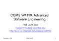 COMS W4156: Advanced Software Engineering PowerPoint PPT Presentation
