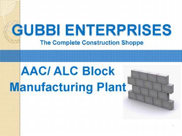 AAC Block Plant Consultant in India