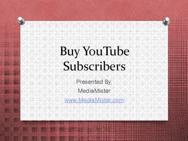 Buy YouTube Subscribers
