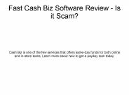 Fast Cash Biz Review- Scam Or Legit?