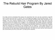 The Rebuild Hair Program  Free PDF Download