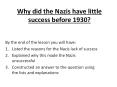 Why did the Nazis have little success before 1930? PowerPoint PPT Presentation