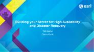 Building your Server for High Availability and Disaster Recovery
