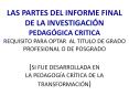 LAS PARTES DEL INFORME FINAL DE LA INVESTIGACI PowerPoint PPT Presentation