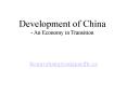 Development of China - An Economy in Transition PowerPoint PPT Presentation