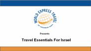 Travel Essentials For Israel