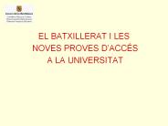 EL BATXILLERAT I LES